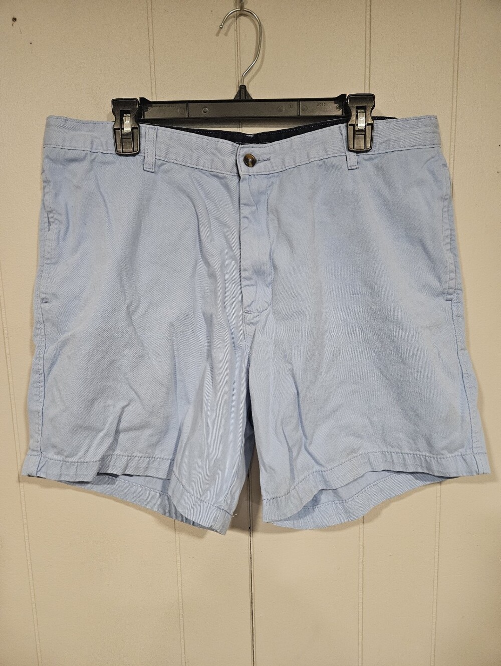 Saddlebred Mens 38W Light Blue Chino Shorts 100% Cotton 7" Inseam Casual Golf